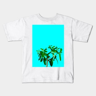 Good Luck Succulent Tree on Sky Blue Kids T-Shirt